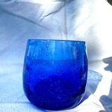 RIOM night service carafe and glass in bubbled blown glass