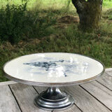Ceramic and metal stand cake display 1930s