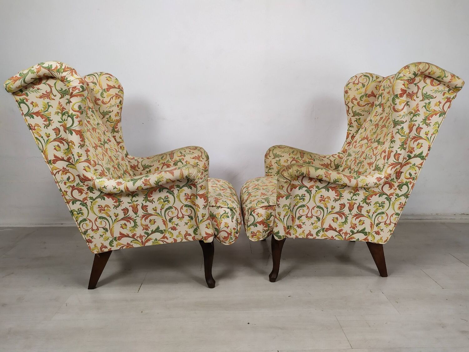 Pair of armchairs with ears
