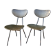 Pair of 50s chairs in metal and skaï