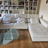 Canapé en cuir blanc