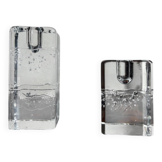 Pair of Archipelago - Litalla candlesticks by Timo Sarpaneva, 1970, Finland, icicle