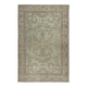 Vintage Handmade Soft Green Rug. One of a kind Floral Design Turkish Carpet