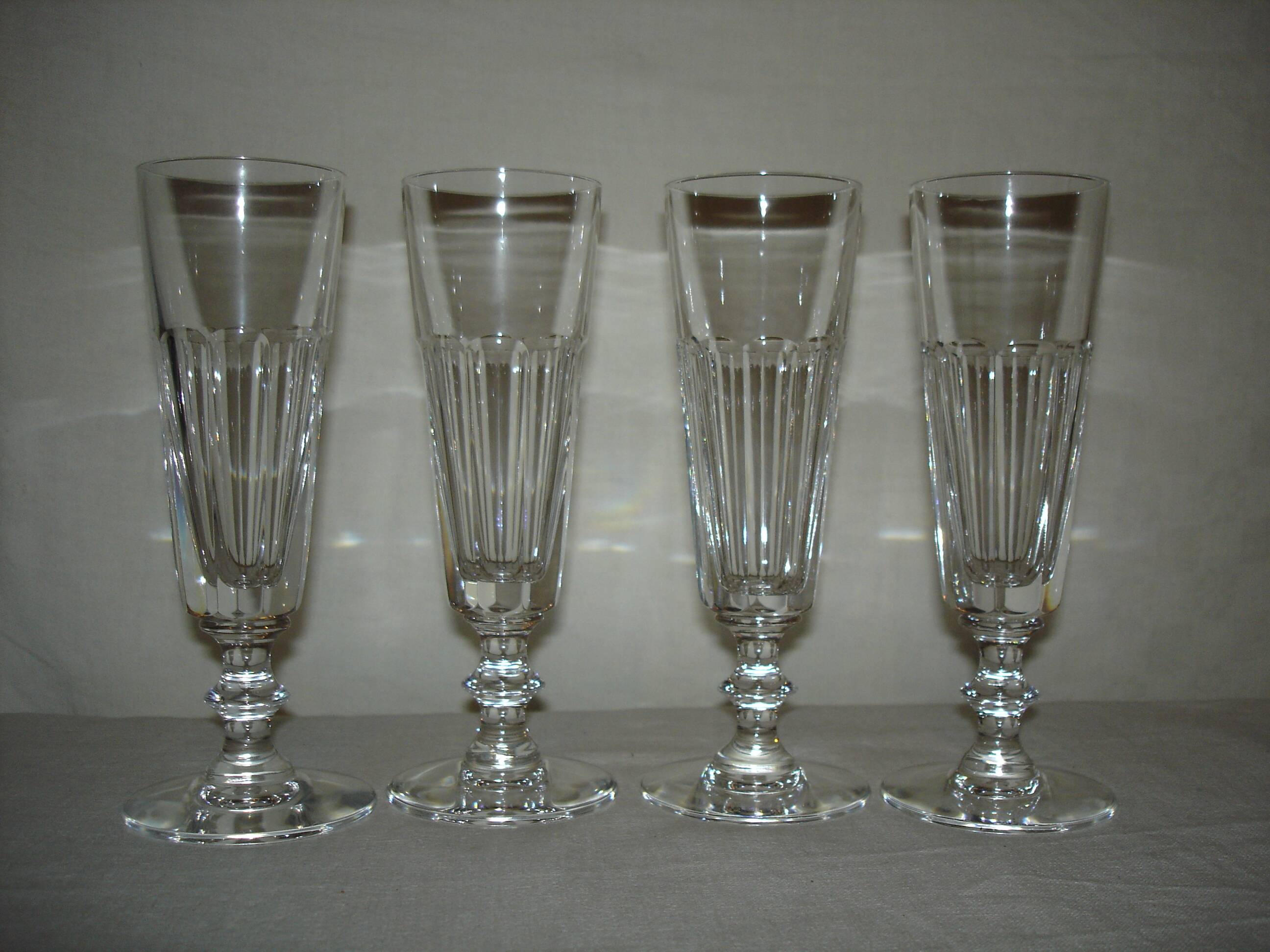 Saint louis caton 4 crystal champagne flutes - 18.5 cm