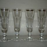 Saint louis caton 4 crystal champagne flutes - 18.5 cm