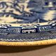 Antique Early Staffordshire Stone China Blue Willow Pattern Plate / Made in England