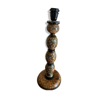 Wooden lamp foot and flowers Russian handicrafts