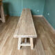 Solid wood farmhouse bench