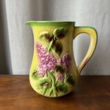 Antique St. Clement "Lilac" earthenware pitcher