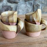 4 tasses à café en grès faites à la main