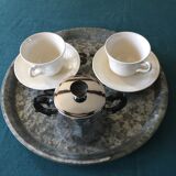 Art Deco sugar in chrome copper and signed minnow
