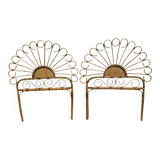 Bamboo and rattan headboard, handcrafted on the Côte d'Azur, 1960