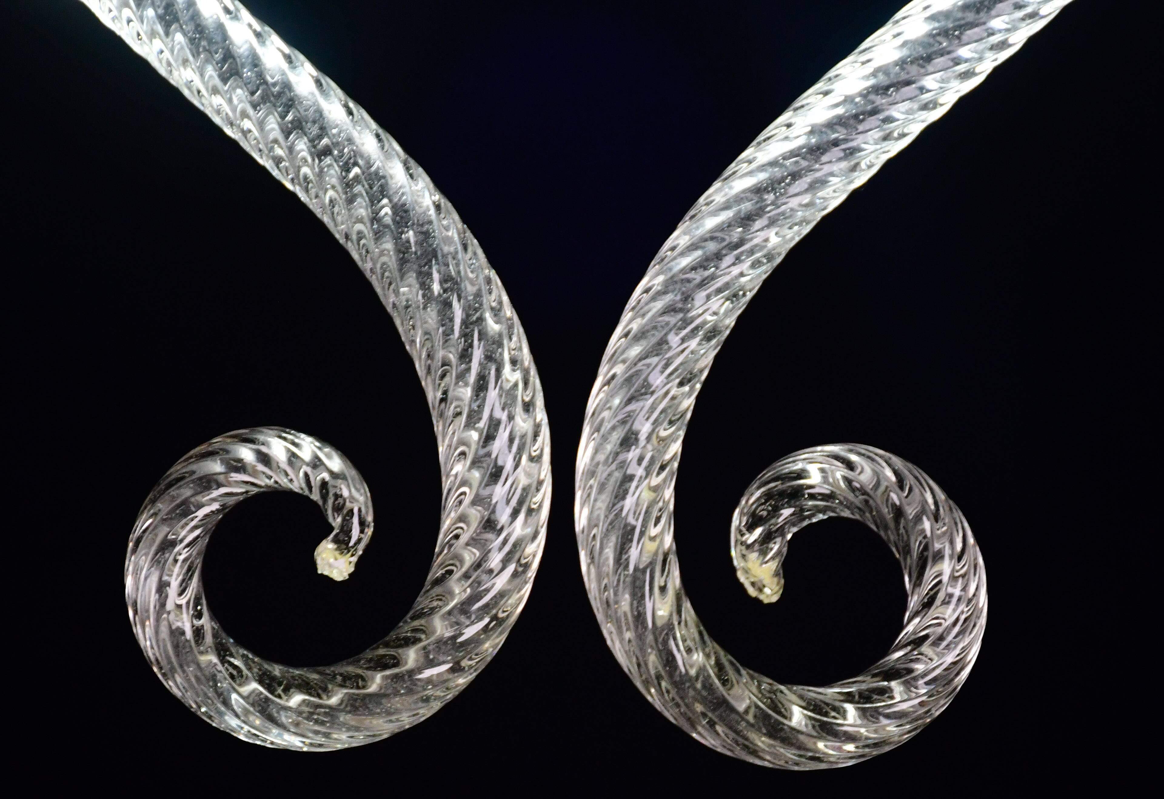 Charming Art Deco Barovier & Toso pendant light chandelier Murano glass, 1950s