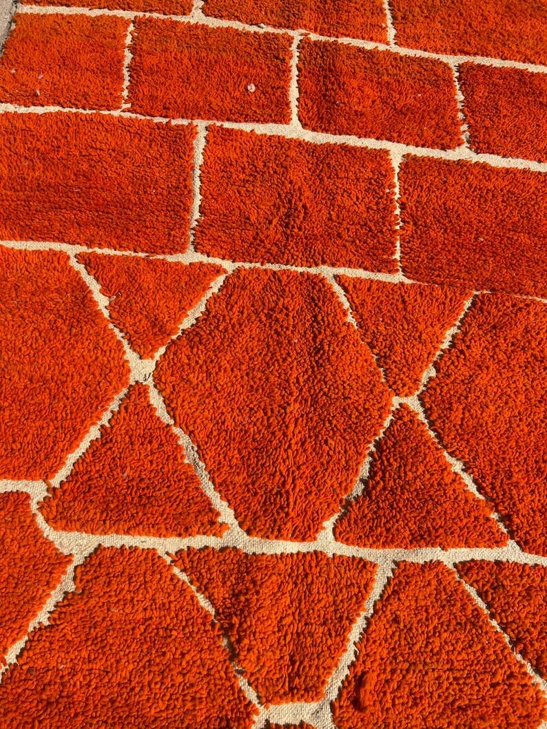 Tapis bérbere orange artisanal 200cmx300cm