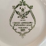 Vintage red earthenware coffee set, Swiss Landscape, Italy