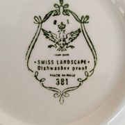Vintage red earthenware coffee set, Swiss Landscape, Italy