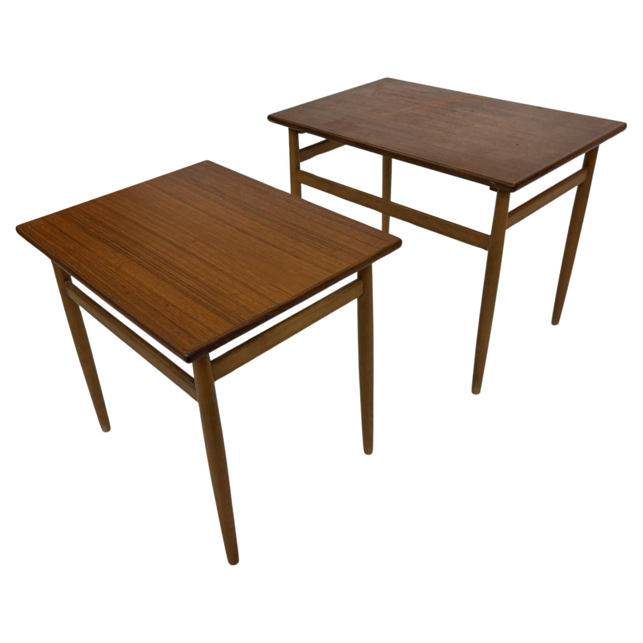 Vintage side tables nesting tables 1960s teak design