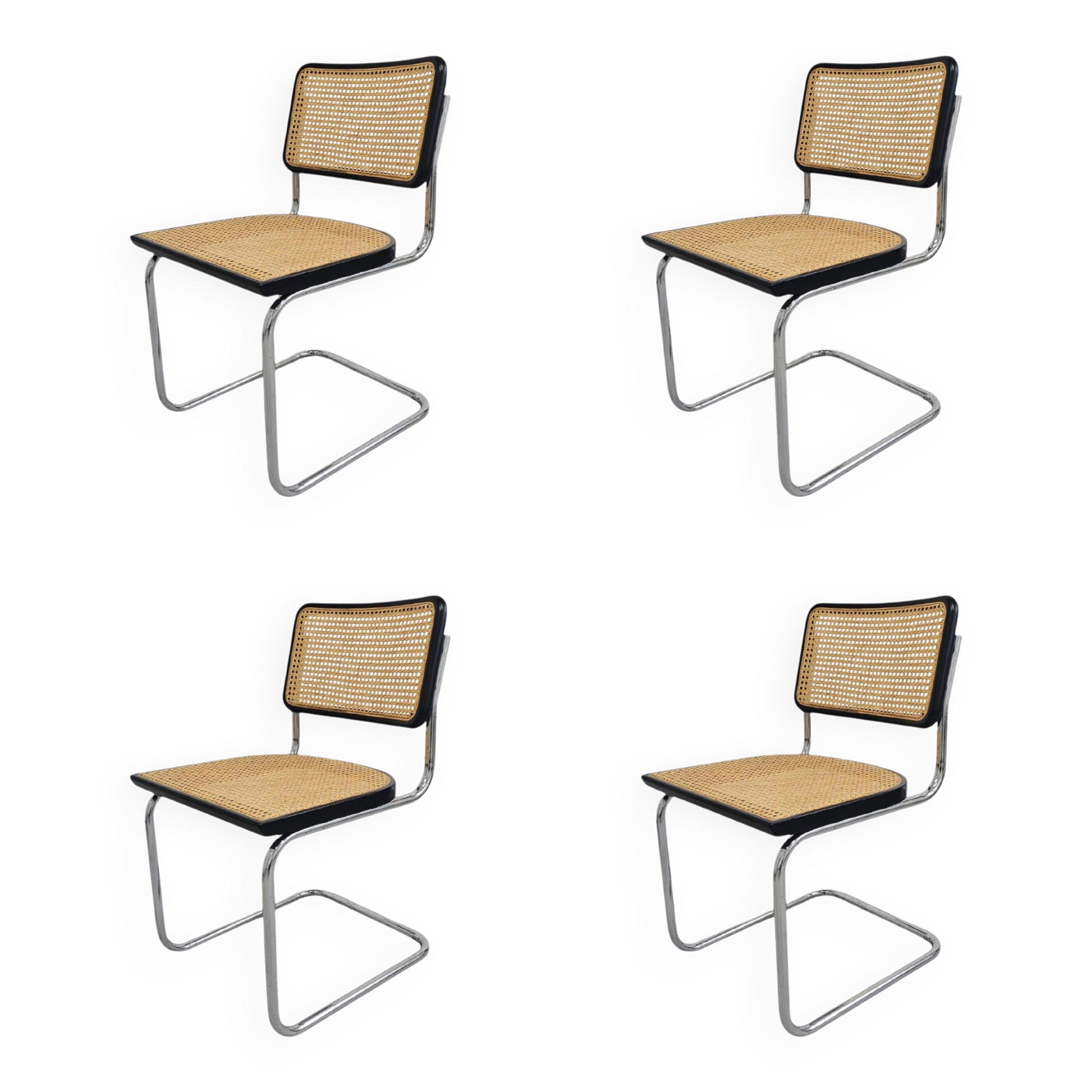Set of 4 Cesca chairs by Marcel Breuer attributed to Gavina, 1960s