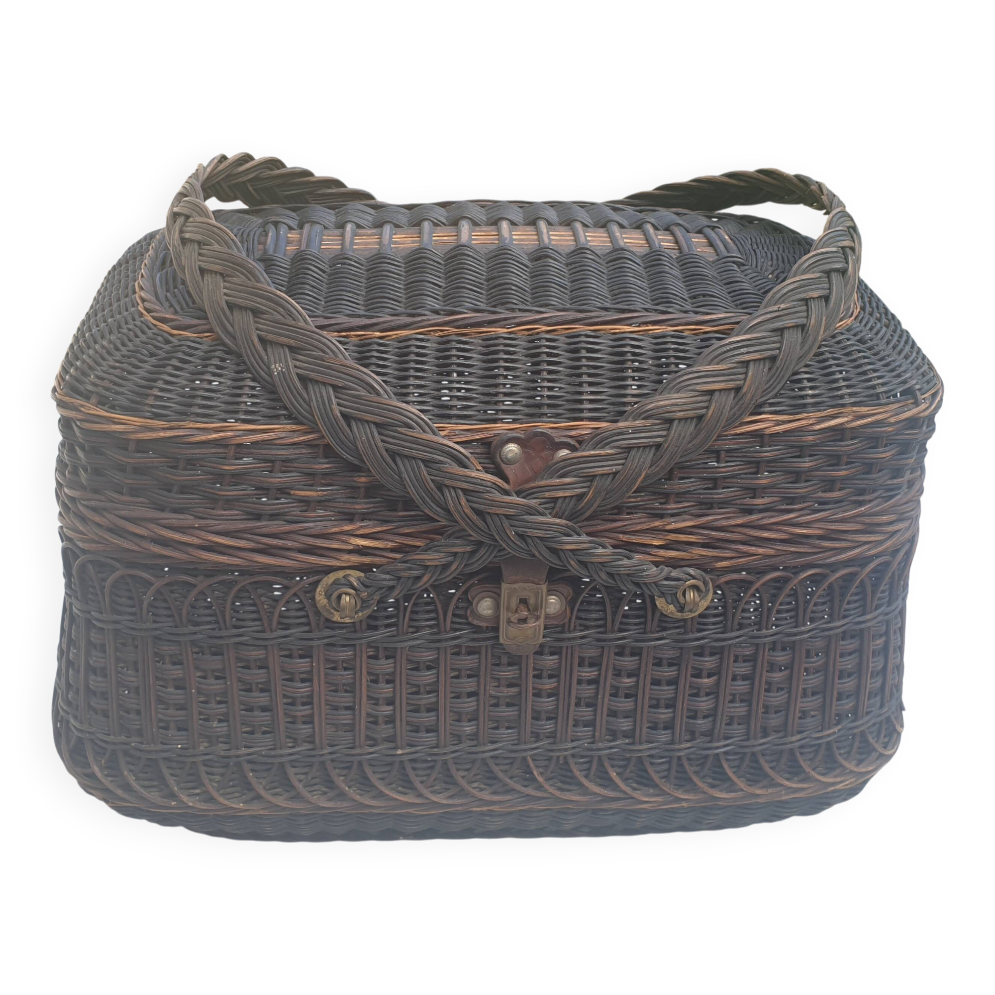 Old blackened Bressan wicker basket