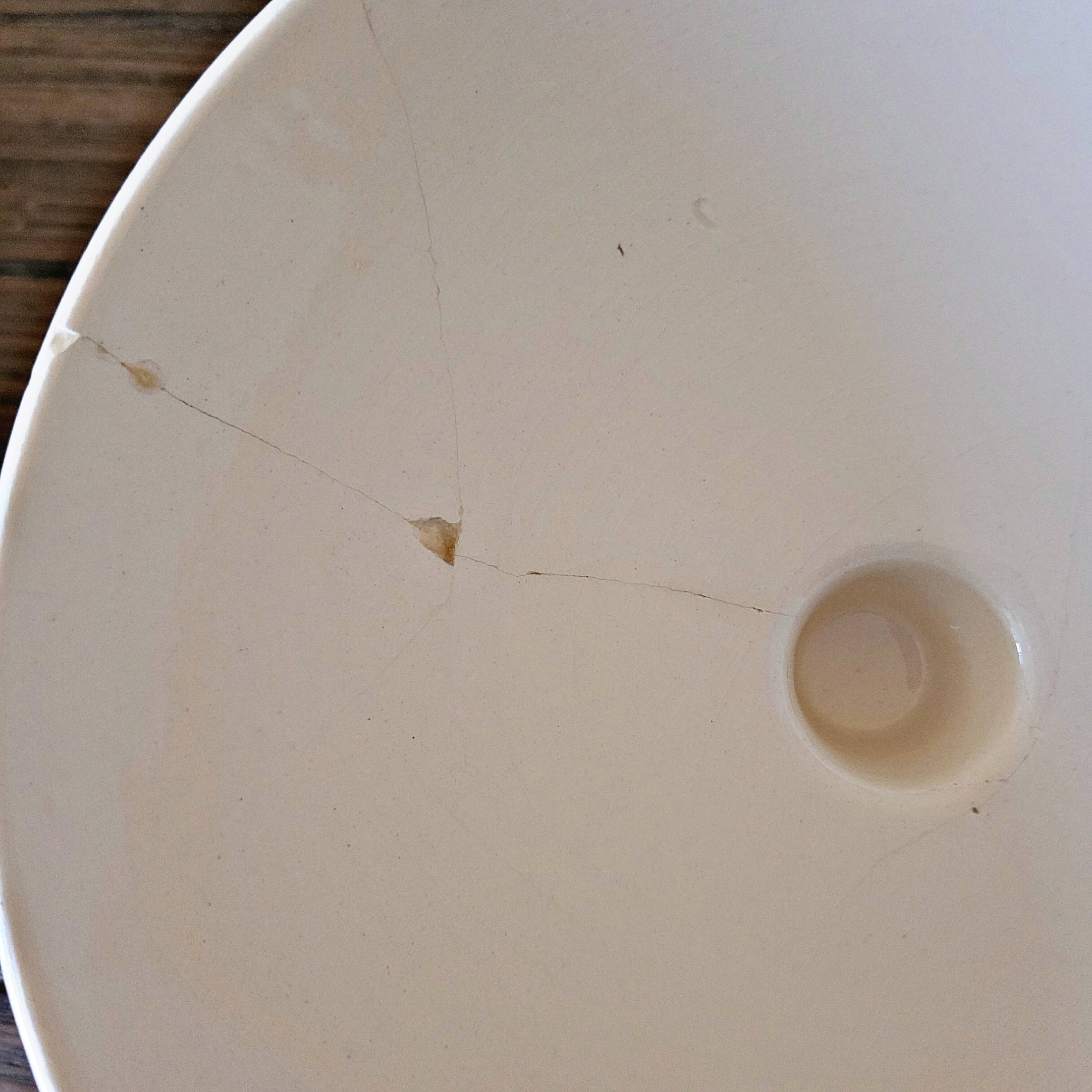 Salad bowl with handles Badonviller Francine vintage, earthenware floral decoration