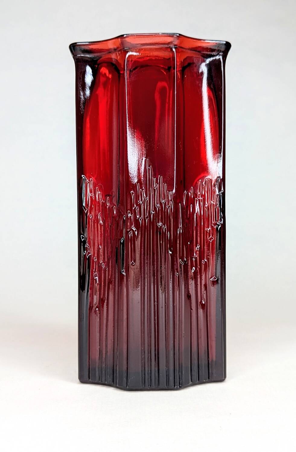 Vintage Avon burgundy glass vase