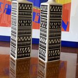 Ensemble vintage de 2 bouteilles en céramique, Staffel Limburg Allemagne, 1960