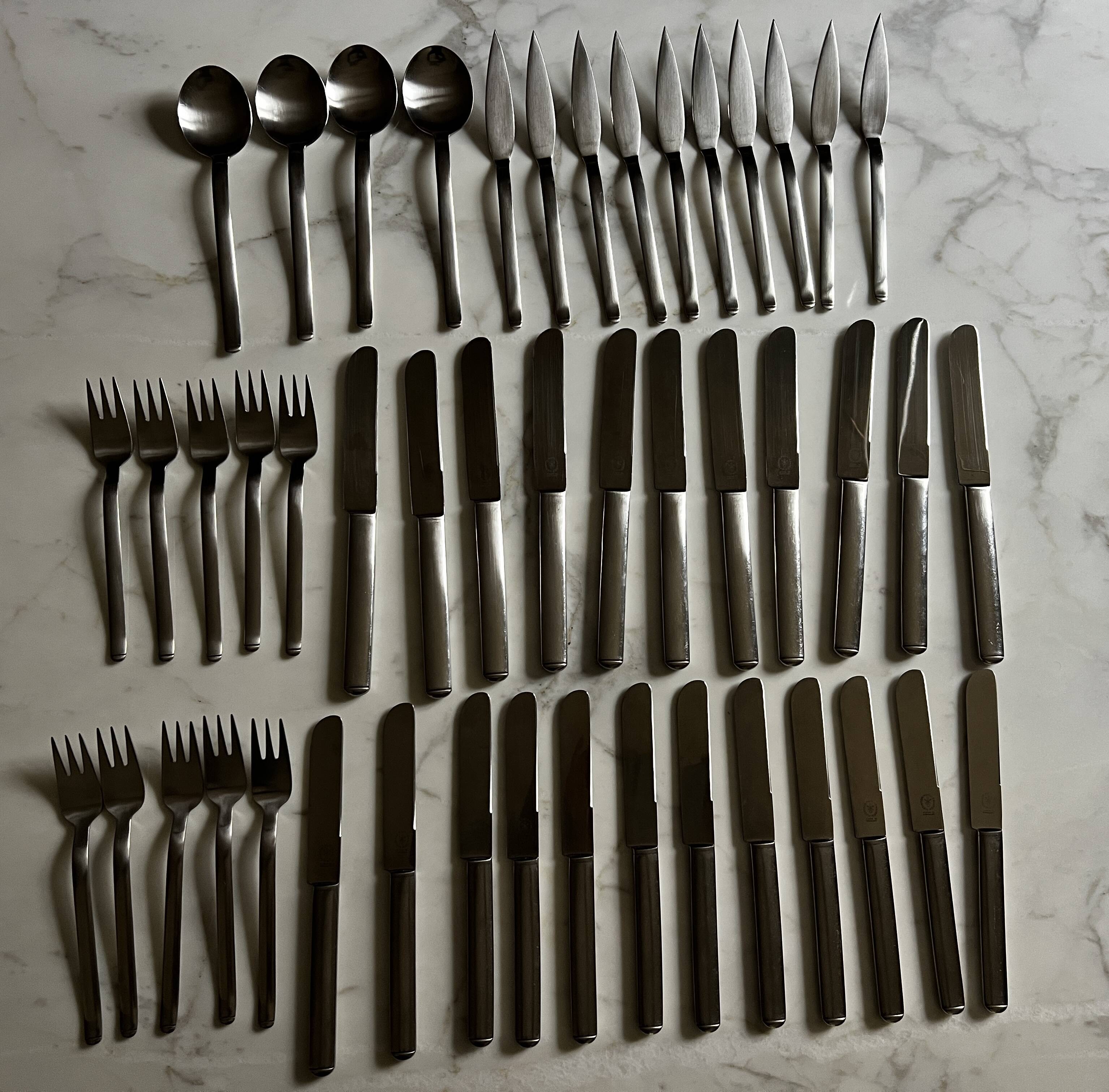 Carlo Hugo POTT cutlery set in SOLINGEN chrome steel 47 pieces 19