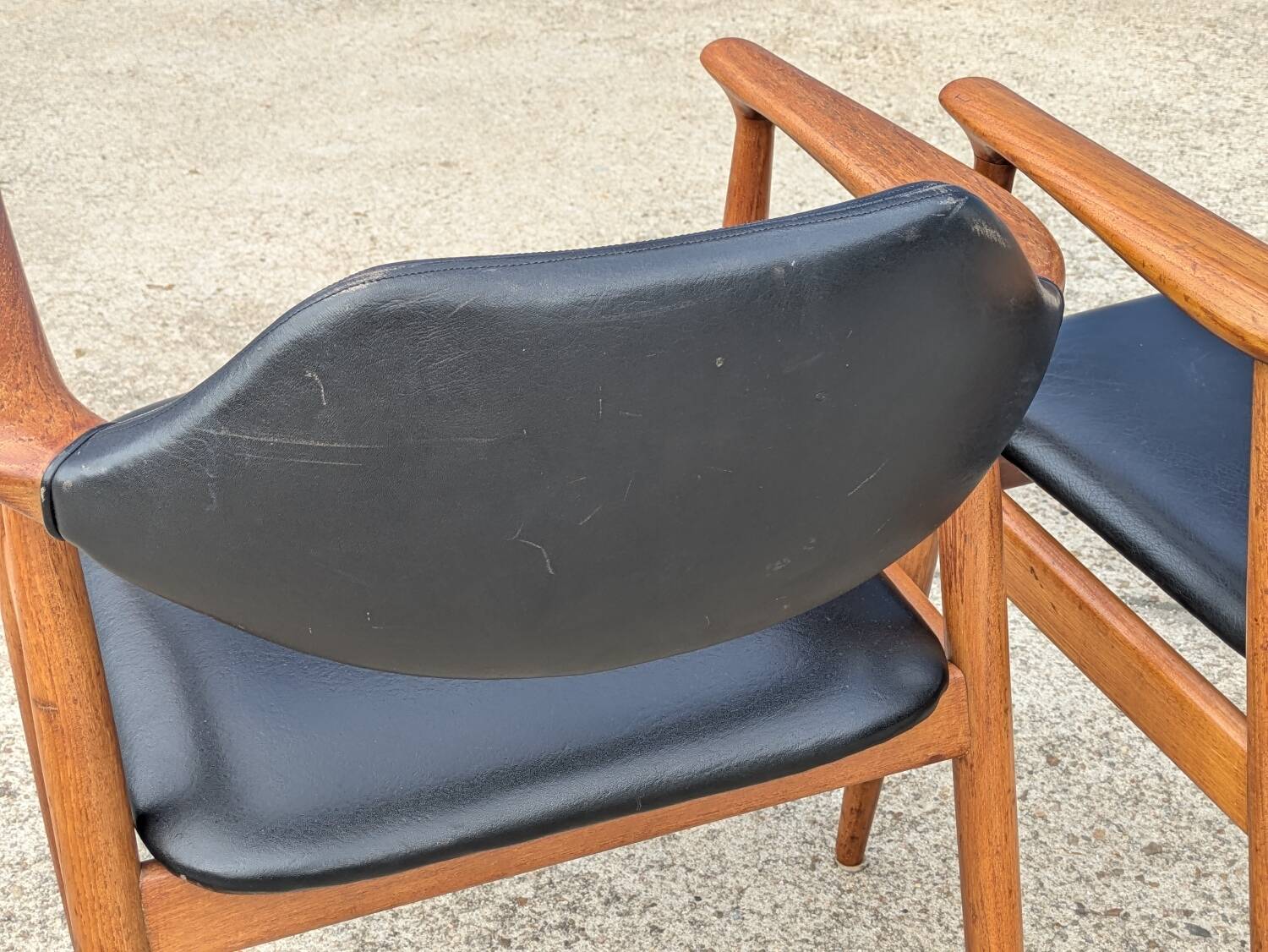 Pair of vintage Scandinavian teak chairs/armchairs - Kai Kristiansen style