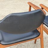 Pair of vintage Scandinavian teak chairs/armchairs - Kai Kristiansen style