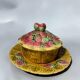 Confiturier vintage Sarreguemines en barbotine – Décor fraises – Ensem