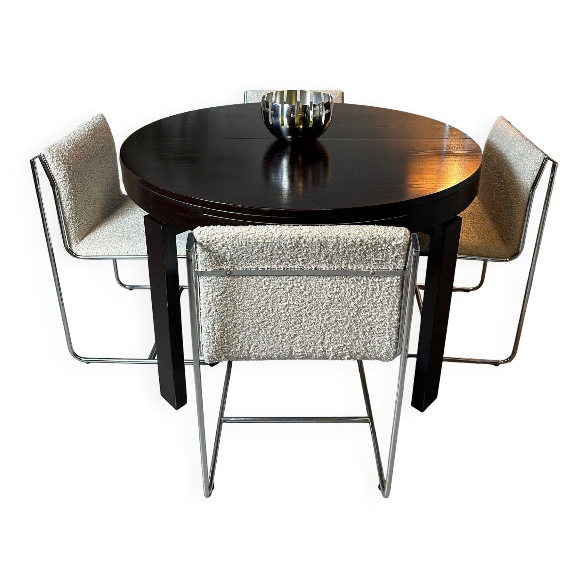 Adjustable vintage dining table (round/oval) – 1970s
