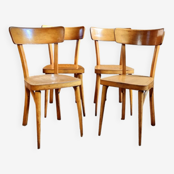 4 60s bistro chairs in bentwood