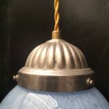 Speckled blue opaline pendant light