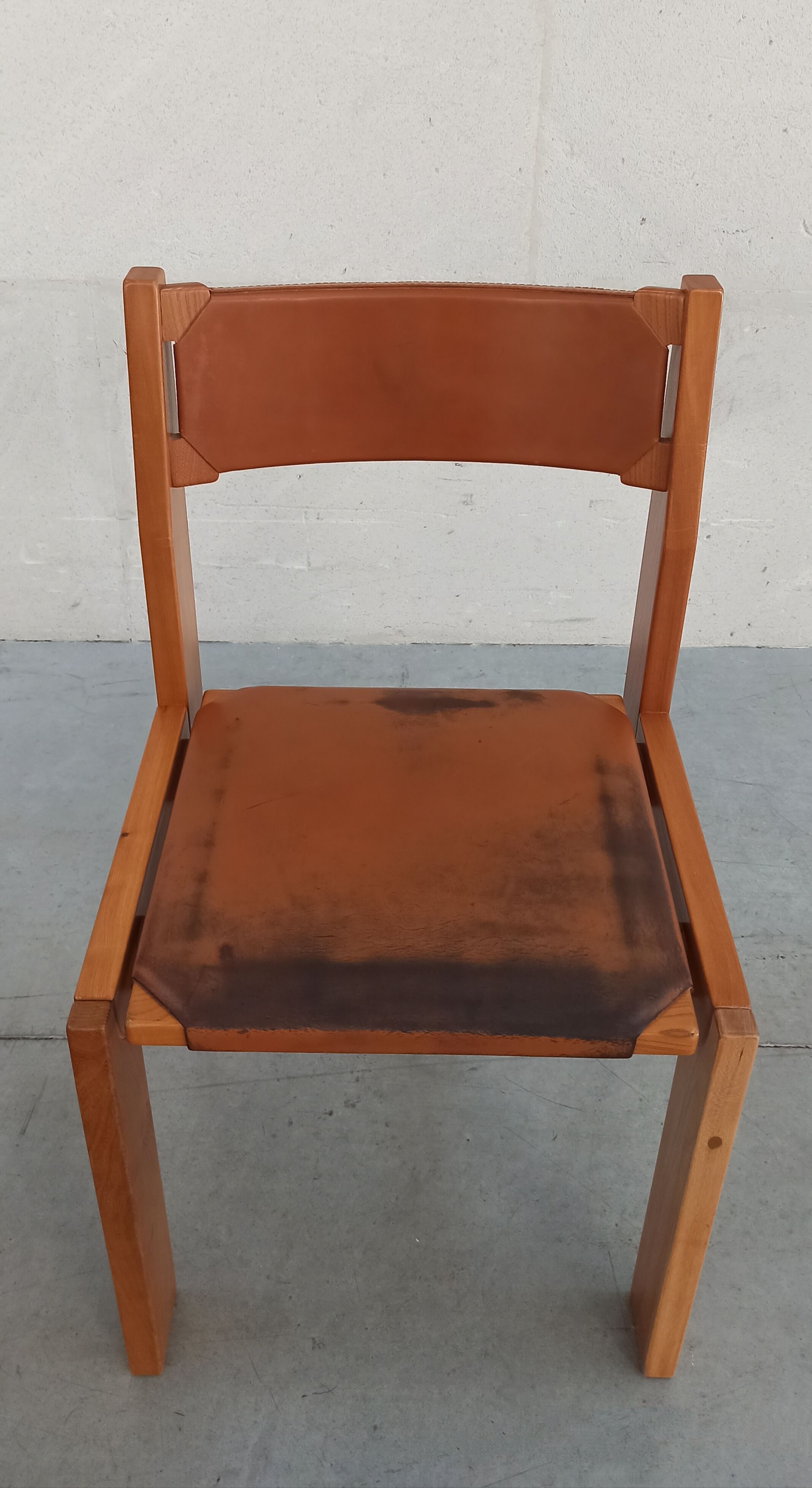 Elm and leather chairs, 80