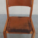 Elm and leather chairs, 80