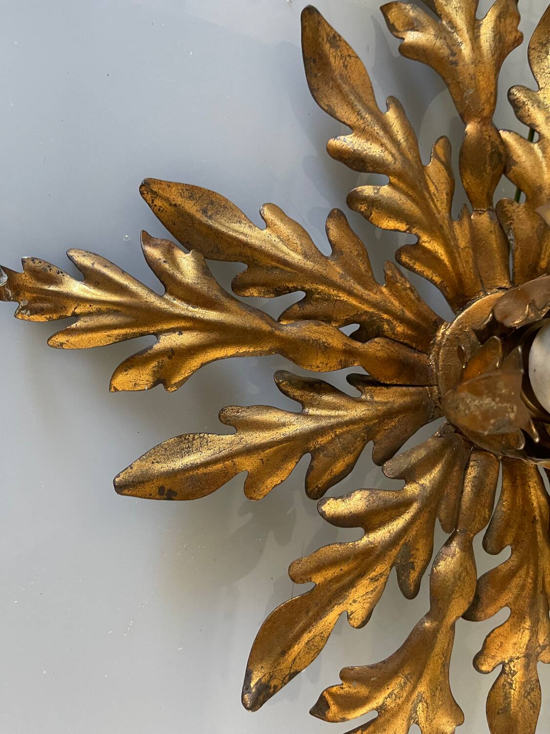 Florentine Gold Gilded Flushmount 1950’s