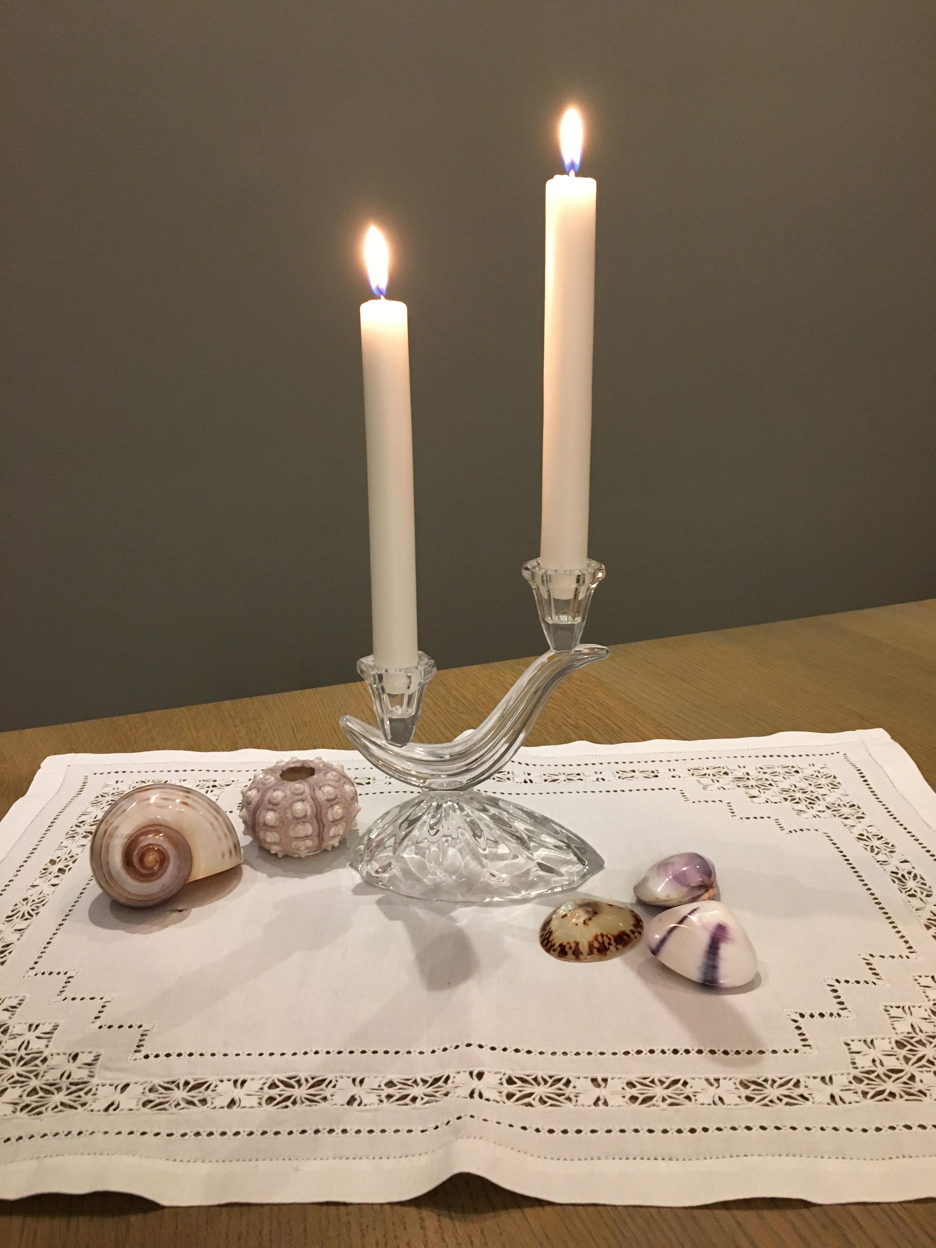 Ancient art deco glass candlestick