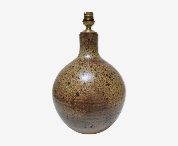 Pied de lampe grès pyrité vintage hauteur 31 cm