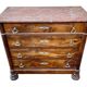 Antique Empire style chest of drawers with marble top