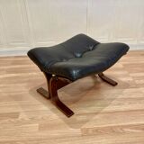 Leather ottoman "Scandinavian design" 1960.