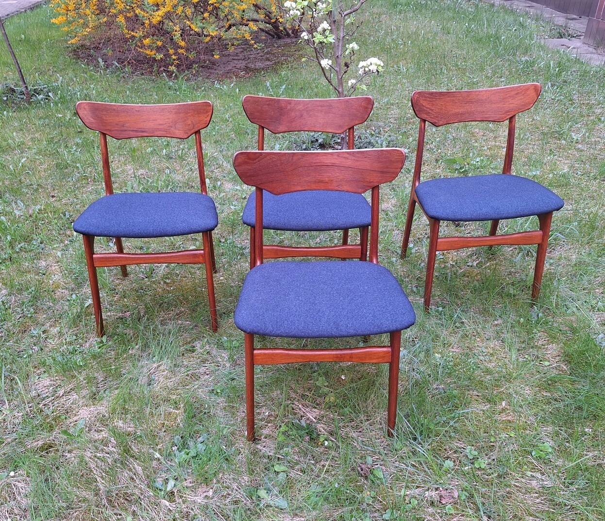 Set of 4 Schionning and Elgaard teak dining chairs, Denmark 1960s