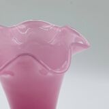 Pink and white opaline vase 31 cm