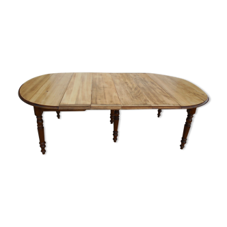 Table 6 pieds, en bois massif avec 4 rallonges