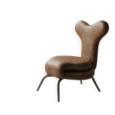 Fauteuil design modulable en cuir camel – Pièce d'exception