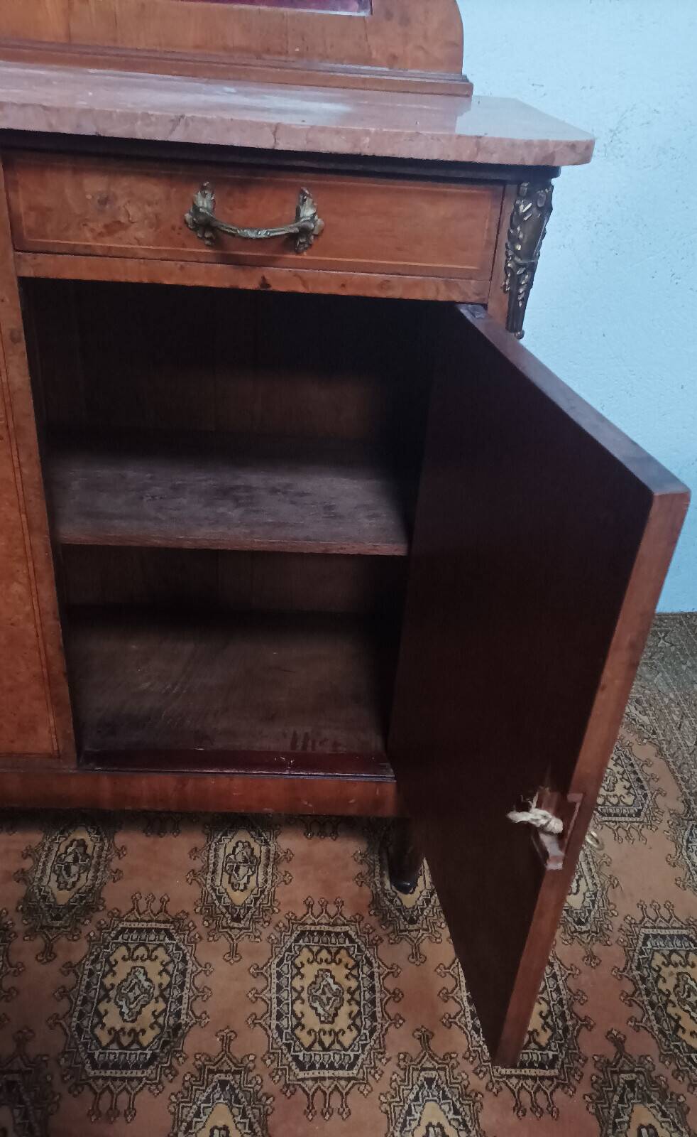 Art Deco walnut burl buffet