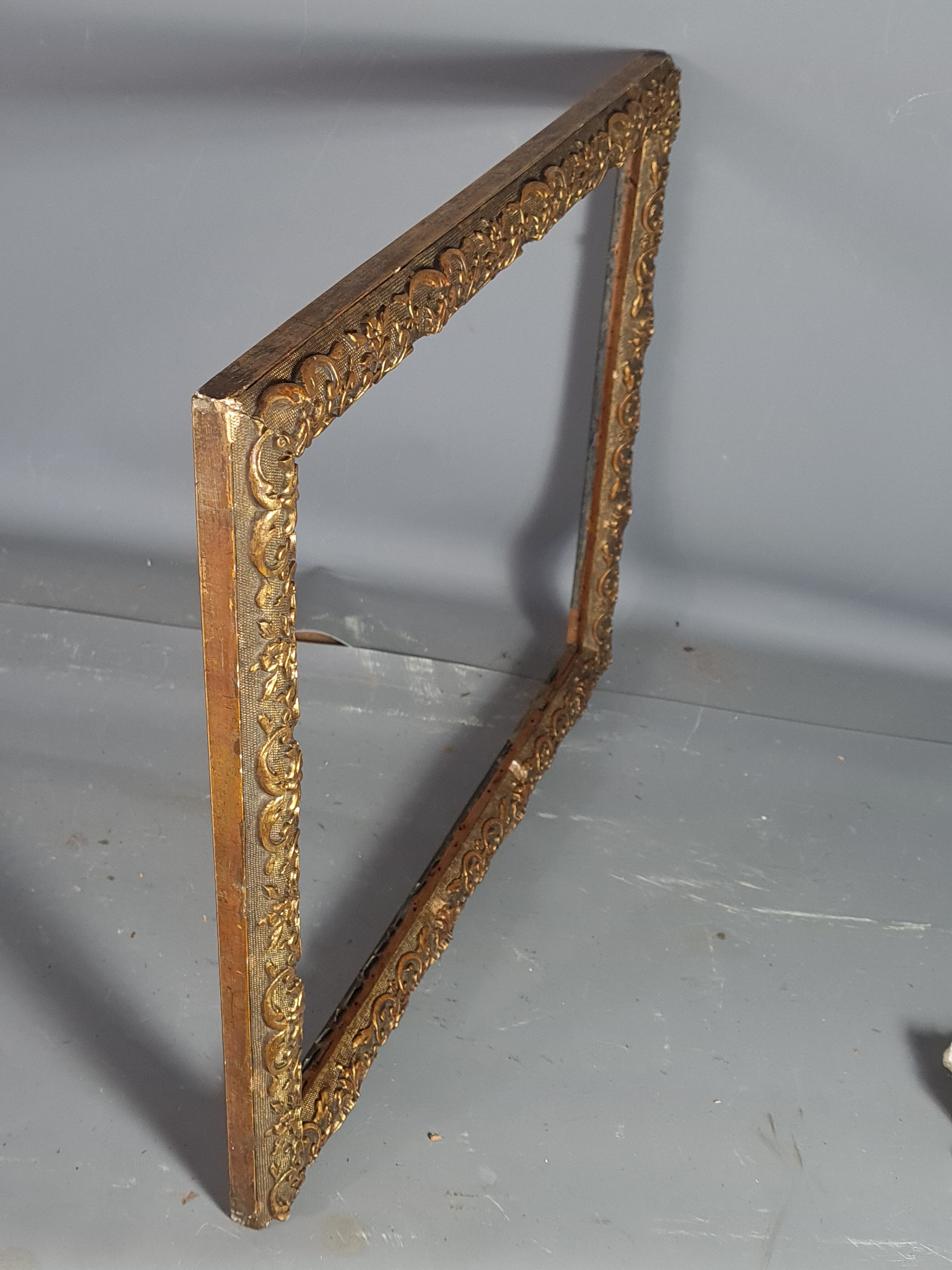 Old frame gilded stucco wood 47x38 foliage 42x32.9 cm Louis XIV SB style