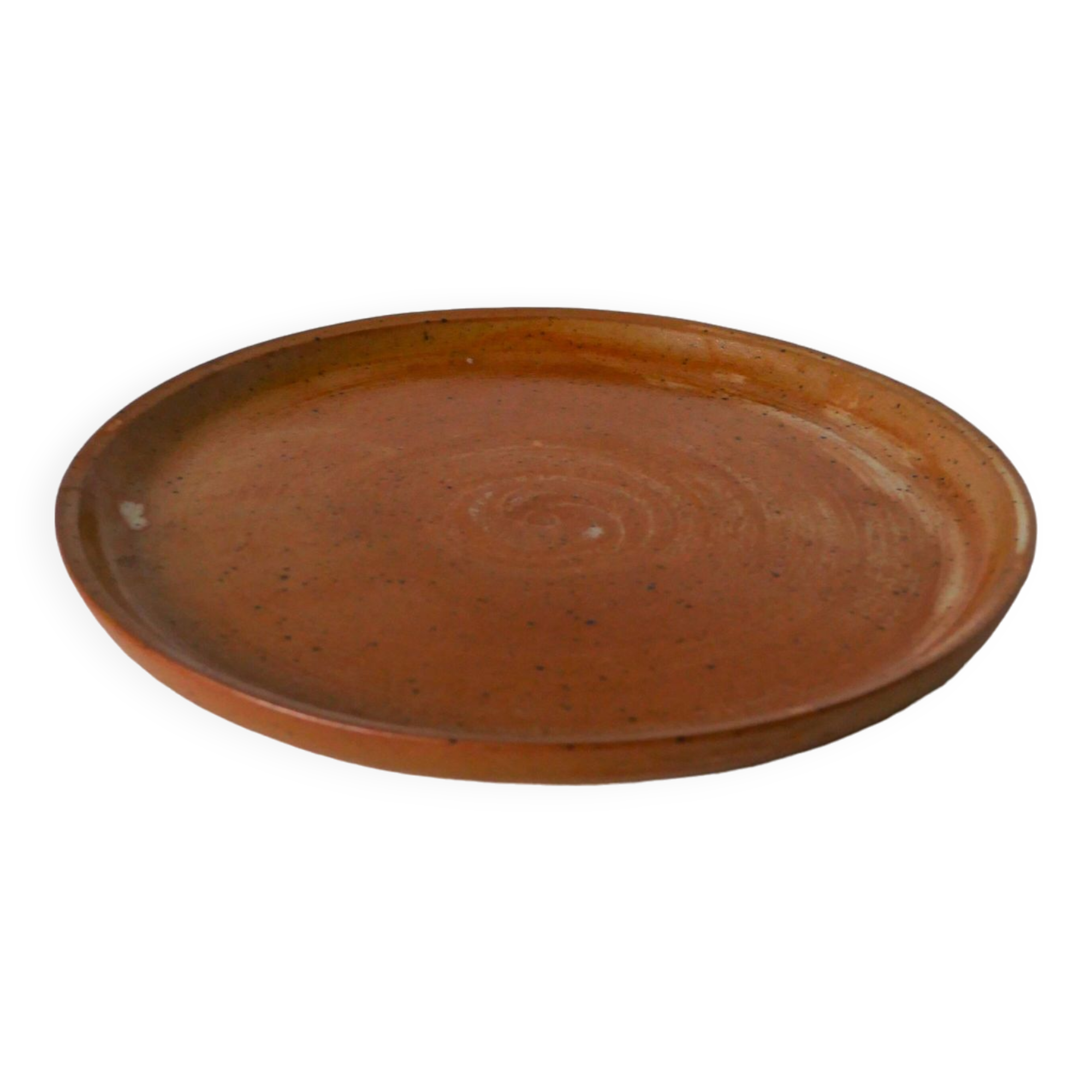 Round glazed stoneware dish, 1970