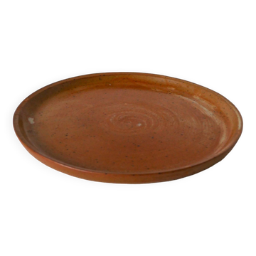 Round glazed stoneware dish, 1970