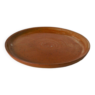 Round glazed stoneware dish, 1970
