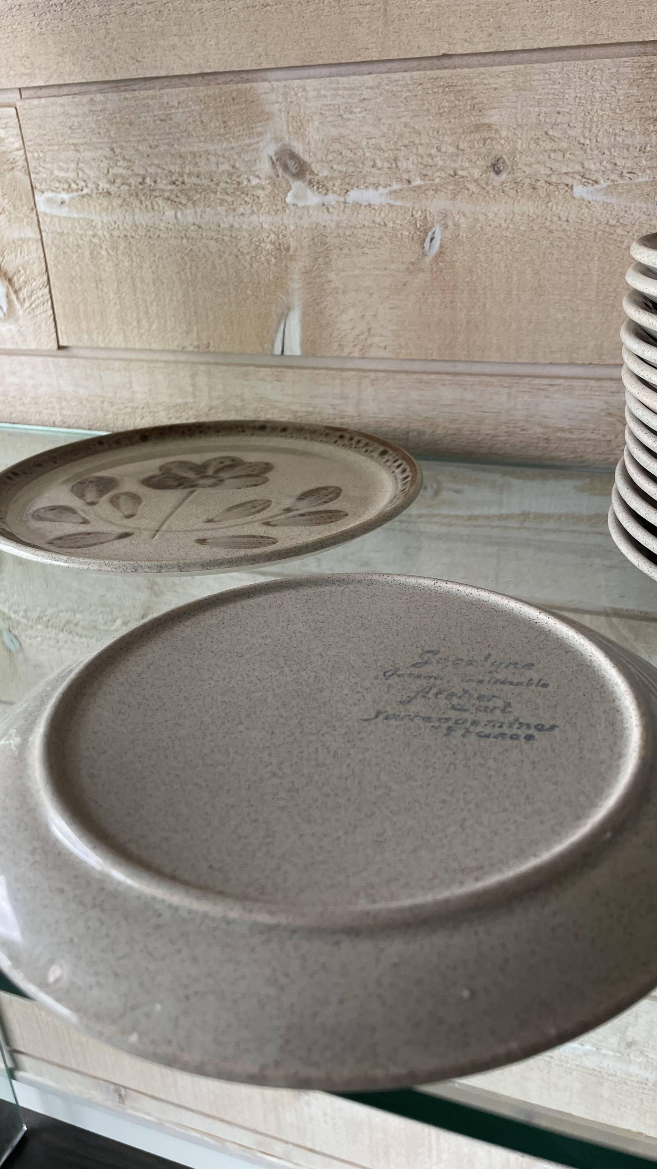 Set of 6 Sarreguemines stoneware dessert plates, Jocelyne pattern